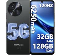 DOOGEE Note 59 Smartphone 5G Android, 32GB RAM+128GB ROM/TF 2TB, 6.75'' HD 120Hz Telephone Portable, Unisoc T8200, Batterie 6250mAh, Ultra-Mince 8,6 mm, Caméra 16MP 4K, NFC/Widevine L1/Face ID-Noir