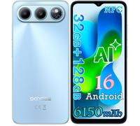 Doogee Note 60 Smartphone 32Go(3+29) + 128Go/jusqu'à 2To 6.56"" Écran 6150mAh Android 16 13MP Téléphone 4G Double Sim NFC GPS - Bleu
