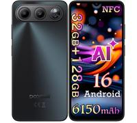 Doogee Note 60 Smartphone 32Go(3+29) + 128Go/jusqu'à 2To 6.56"" Écran 6150mAh Android 16 13MP Téléphone 4G Double Sim NFC GPS - Noir