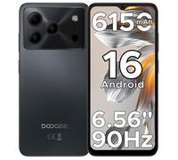 DOOGEE Note56 Android 16 Smartphone Pas Cher, 6150mAh Telephone Portable 6.56""HD+ 90Hz 24Go+64Go/TF 2To, Débloqué 4G OTG,Noir