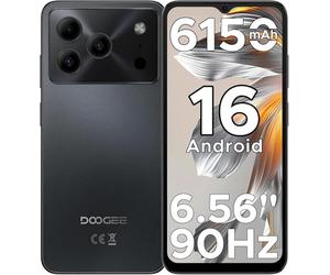 DOOGEE Note56 Android 16 Smartphone Pas Cher, 6150mAh Telephone Portable Écran 6.56" HD+/90Hz 24Go+64Go/TF 2To, 8MP+5MP, Débloqué 4G Dual SIM, Octa Core, Face ID/OTG