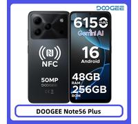 Doogee Smartphone Note 56 Plus Android 6,56" HD+ IPS 16,48Go+256Go Dual SIM 6150mAh 50+8MP