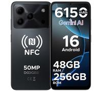 DOOGEE Note56 Plus Smartphone - Android 16 Gemini AI, 48GB+256GB, 6150mAh Batterie Silicium-Carbone, 50MP, 8.45mm Ultra-mince - Noir