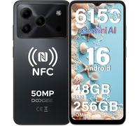 DOOGEE Note56 Plus Telephone Portable 48Go+256Go 6.56"" 6150mAh 50MP Étanche Smartphone Android 16 4G Double SIM/NFC/OTG Noir