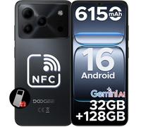 DOOGEE Note56 Pro Android 16 Smartphone Écran 6.56"" HD+ 90Hz, Telephone Portable 32 Go+128 Go,NFC/Widevine L1/GPS, Débloqué - Noir
