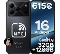 DOOGEE Note56 Pro Android 16 Smartphone Pas Cher, 6150mAh 32Go+128GoTelephone Portable 13MP+8MP Écran 6.56" HD+/90Hz, TF 2To Débloqué 4G Dual SIM, Octa Core, Face ID/OTG