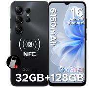 DOOGEE Note56X Pro Smartphone Android 16,32Go RAM+128Go/TF 2To,6150mAh 6.56"" HD,Telephone Portable NFC,avec Google Pay Face ID-Noir