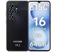 DOOGEE Note56X Android 16 Smartphone Pas Cher, 6150mAh Telephone Portable Pas Cher, 24Go+64Go/TF 2To Smartphone, 6.56" Téléphone Portable, 4G Dual SIM, 8,45mm Ultra-Mince/Face ID/GPS/OTG/3.5mm