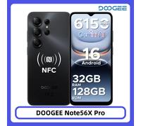 DOOGEE Note56X Pro Smartphone Android 16 6,56" Batterie 6150 mAh 32 Go RAM (4+28) 128 Go ROM Compatible Google Pay Widevine L1 4GB 128GB Black