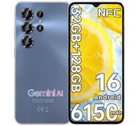 DOOGEE Note56X Pro Android 16 Smartphone Pas Cher, 32Go+128Go/TF 2To Telephone Portable Pas Cher, 6150mAh Téléphone Portable, 6.56" HD+90Hz, 13MP+8MP, Dual SIM/FaceID/Fingerprint/NFC/3.5mm/Gemini Al