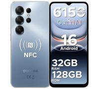 DOOGEE Note56X Pro Android 16 Smartphone Pas Cher, 6150mAh Telephone Portable Écran 6.56" HD+90Hz 32Go+128Go/TF 2To, 8MP+13MP, UNISOC T7225,Dual SIM, Octa Core, Face ID/Fingerprint/NFC/3.5mm,Bleu