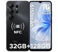 DOOGEE Note56X Pro Android 16 Smartphone Pas Cher, 6150mAh Telephone Portable Écran 6.56" HD+90Hz 32Go+128Go/TF 2To, 8MP+13MP, UNISOC T7225,Dual SIM, Octa Core, Face ID/Fingerprint/NFC/3.5mm,Noir