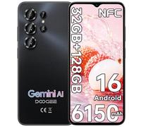 DOOGEE Note56X Pro Android 16 Telephone Portable, 6150mAh Smartphone Pas Cher, 32Go+128Go/TF 2To, Écran 6.56"/90Hz, 13MP+8MP Smartphone Débloqué, Dual SIM/FaceID/Fingerprint/NFC/3.5mm