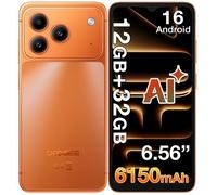 Doogee Note57 Lite Smartphone 12Go(3+9) + 32Go/jusqu'à 2To 6.56"" Écran 6150mAh Android 16 13MP Téléphone 4G Double Sim GPS - Orange