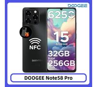Doogee Smartphone Note58 Pro 6,75" HD+ 8GB/256GB 6250mAh NFC Android 15 Or