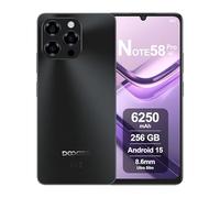 DOOGEE Note58 Pro Telephone Portable 4G Android 15, 32 Go RAM + 256 Go ROM, Batterie 6250mAh, Écran 6.75 Pouces HD+ 90Hz, AI Camara 16MP, Octa-Core, Double SIM, NFC, Smartphone Debloqué, 2025, Noir