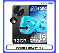 Doogee Smartphone Note59 Pro 5G Android 15 6,75" 120Hz 8Go/256Go 6250mAh NFC Noir