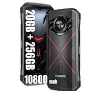 DOOGEE S Cyber Rugged 4G Téléphones Portables Débloqués, 20GB + 256GB, Batteria 10800mAh / 18W, 50MP + 16MP Smartphones, Android 14 6,58 pollici, IP68/ IP69K/ 4G Dual SIM/NFC Rouge