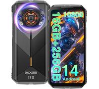 DOOGEE S Punk Telephone Portable Incassable Android 14, 16GB RAM+256GB ROM/TF 1TB, 10800 mAh 33 W, 126dB Haut-Parleur, 50MP+16MP, 6,58’’ FHD+90Hz Smartphone Incassable, Lumière LED/NFC/OTG/IP68/IP69K