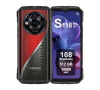 DOOGEE S118 Pro Telephone Incassable 5G, 24Go RAM + 512Go ROM, Batterie 10800mAh, Écran 6.6" FHD+ 120Hz, AI Camara 108MP, Octa-Core 6nm, Android 14, Double SIM, NFC, WiFi6, Debloqué, 2025, Rouge