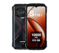 DOOGEE S118 Smartphone Incassable 2024, 20Go RAM+512Go ROM, 10800mAh, Écran 6.58" FHD+ 120Hz, 50MP Caméra, Android 14, Octa Core, 4G Dual SIM Telephone Portable Debloqué, GPS, NFC, Fingerprint, Rouge