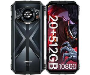 DOOGEE S118 Telephone Portable Incassable 2024, 20Go + 512Go Smartphone Incassable Helio G99 Android 14, 10800mAh/33W, 120GHz 6.58" FHD+, 50MP+12MP Version Nuit Antichoc, IP68/ IP69K/ 4G Dual SIM/NFC