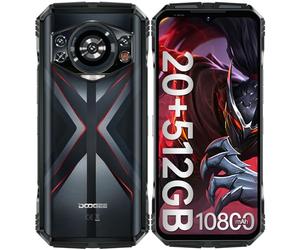 DOOGEE S118 Telephone Portable Incassable 2024, 20Go + 512Go Smartphone Incassable Helio G99 Android 14, 10800mAh/33W, 120GHz 6.58" FHD+, 50MP+12MP Version Nuit Antichoc, IP68/ IP69K/ 4G Dual SIM/NFC