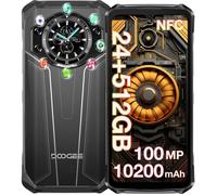 Doogee S119 Smartphone Robuste, 24Go+512Go/2TB, 10200mAh, Android 14, Écran 6.72""+ 1.32"", 100MP+16MP, Double SIM 4G/NFC/OTG Noir