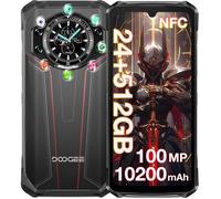 DOOGEE S119 Smartphone Robuste 24Go + 512Go 6.72""+1.32"" 10200mAh 33W 100MP AI IP68 Téléphone Double SIM NFC GPS - Rouge