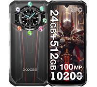 DOOGEE S119 Smartphone Robuste 24Go + 512Go 6.72""+1.32"" 10200mAh 33W 100MP AI IP68 Téléphone Double SIM NFC GPS - Rouge