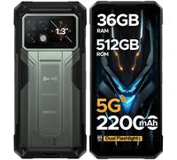 DOOGEE S200 Max 5G téléphone robuste 1.32 "écran arrière double lumière lampe de poche 22000mAh batterie 66W 6.72 "120Hz 16GB 512GB Smartphone 16 Go 512 Go Gris