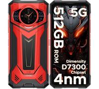 DOOGEE S200 Plus 5G AI Téléphone Portable Incassable, 36Go+512Go/2TB,11000mAh 66W Smartphone 6.72"" FHD+120Hz,100MP+20MP NFC - Rouge