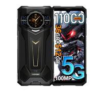 DOOGEE S200 Plus 5G AI Téléphone Portable Incassable,Écran Arrière 1.32'',36Go+512Go/2TB,11000mAh 66W Android 15 Smartphone Incassable,6.72" FHD+120Hz,100MP+20MP Vision Nocturne,WiFi 6E/NFC (Noir)