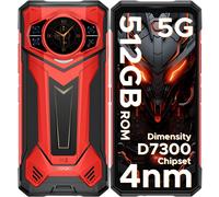 DOOGEE S200 Plus 5G Téléphone Robuste IA Écran AMOLED 1,32'' Android 15 Batterie 11000 mAh 16 Go 512 Go Écran 6,72'' Dimensity 7300 NFC 16GB 512GB Black