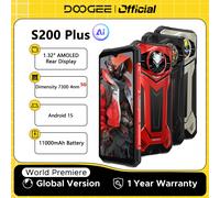 DOOGEE S200 Plus 5G AI téléphone robuste Android 15 dimension 7300 1.32 "écran arrière 16GB 512GB 6.72 ''11000mAh batterie Smartphone 16GB 512GB Red