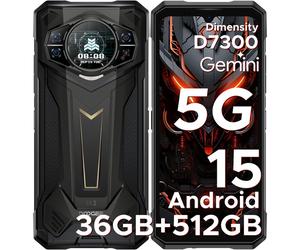 DOOGEE S200 Plus, Smartphone robuste 5G, Android 15, 16 Go + 20 Go + 512 Go, Dimensity 7300, écran arrière dynamique 3,35 cm, 10 100 mAh, caméra de vision nocturne 100 MP + 20 MP, 17,07 cm, 120 Hz, NF