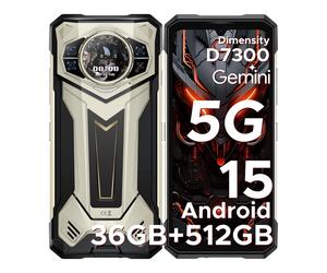 DOOGEE S200 Plus smartphone robuste 5G, MediaTek Dimensity 7300, (16GB+20GB)+512GB de stockage, écran dynamique arrière 1.32 pouces, système Android 15, batterie 10100mAh, caméra de vision nocturne 10
