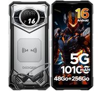 DOOGEE S200 Telephone Portable Incassable 5G Android 16, 48 Go RAM + 256 Go/2 to ROM Telephone Incassable,10100 mAh (33W), Smartphone avec des écouteurs 6,72" FHD+ 120Hz, 100 MP + 20 MP, Dual SIM/NFC