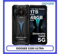 Téléphone robuste DOOGEE S200 Ultra 5G AI 6,72" Dimensity 7400 48 Go RAM (12+36) 1 To ROM Batterie 11000 mAh Android 15 NFC Smar 12 Go 1 To Jaune