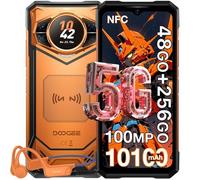 Doogee S200 VIP 5G Smartphone Robuste 48Go + 256Go 10100mAh/33W 100MP AI Caméra 6,72''+1.32"" Écran IP68 Téléphone NFC GPS -Orange