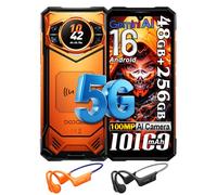 DOOGEE S200 VIP Edition 5G AI Téléphone Portable Incassable,1,32” arrière écran,100MP,10100mAh 33W,48Go+256Go/2TB Android 16 Smartphone Incassable,6,72” FHD+120Hz,Headphones/WiFi 6/NFC (Orange)
