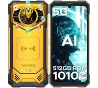 DOOGEE S200 X 5G Telephone Portable 1.32"" AMOLED 32GB RAM+512GB ROM Dimensity 7050 Caméra AI 100MP 6.72""FHD+120GHz Android 14,Jaune