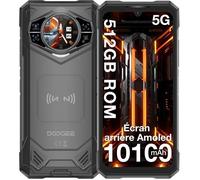 DOOGEE S200 X 5G Telephone Portable 1.32"" AMOLED 32GB RAM+512GB ROM Dimensity 7050 Caméra AI 100MP 6.72""FHD+120GHz Android 14,Noir