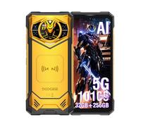 DOOGEE S200 X 5G Telephone Portable Incassable, 6.72" FHD+120GHz, 32GB RAM+ 512GB ROM, Caméra AI 100MP+20MP Vision Nocturne, NFC, AMOLED 1.32'Arrière Ecran, Robuste Android 14 Smartphone Jaune