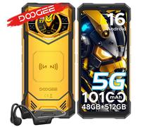 Version Globe DOOGEE S200 X 5G téléphone robuste 6.72 "dimensionnée 7050 1.32" AMOLED affichage arrière 12GB 512GB 10100mAh batterie téléphone VIP Edition Yellow