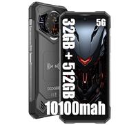 DOOGEE S200 X Telephone Portable Incassable 5G (2025), 32GB+512GB/TF 2TB, 10100mAh/33W, 100MP+20MP,Ecran arrière 1,32'',Android 14 Smartphone,6.72”+120Hz,Téléphone WiFi6/NFC/DDR5/Face ID/OTG (Noir)