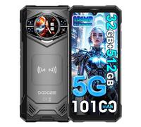 DOOGEE S200 X Telephone Portable Incassable 5G, 32GB+512GB/TF 2TB, 10100mAh/33W, 100MP+20MP，MTK 7050, Ecran arrière 1,32'' Smartphone, 6.72”+120Hz,Téléphone WiFi6/NFC/DDR5/Face ID/OTG (Noir)