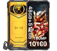 Doogee S200X VIP 5G Smartphone Robuste 48Go + 512Go 10100mAh/33W 100MP AI Caméra 6,72''+1.32"" Écran IP68 Téléphone NFC GPS - Jaune