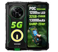 DOOGEE Smartphone Incassable 5G Fire 7 Pro, Intercom POC, Lampe 1200lm, 32GB+256GB, 13000mAh, 64MP+20MP Vision Nocturne, Écran 6.6'' HD+, Gemini IA, Téléphone IP68 Antichoc, 3 Fente Carte, NFC Vert