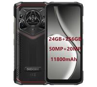 DOOGEE Smartphone Incassable Blade 20 Pro, 24Go+256Go, Haut-Parleur 125dB(3,5W), Batterie 11800mAh&15,8mm Fin, 50MP+20MP Vision Nocturne, Android 15 Gemini AI, 6,6'' HD+, Supporte 3 Cartes, NFC Rouge